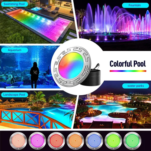 Vista 7 de Luces de piscina LED WiFi Spa de 60 pies y 6 pulgadas para piscina enterrada con triple control (control remoto/aplicación/controlador), luz