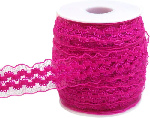 Vista 20 de Cinta de encaje elástica negra con volantes de 20 yardas para coser de 1 pulgada de organza de doble onda, ajuste de encaje, ropa y ropa