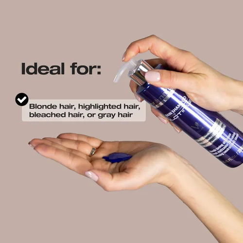 Vista 6 de abril et nature - Champú Profesional Platinum - Para Cabello Rubio, Blanqueado, Destacado y/o Gris - Tóner Violeta - Tonos Amarillos Adiós - Aspecto