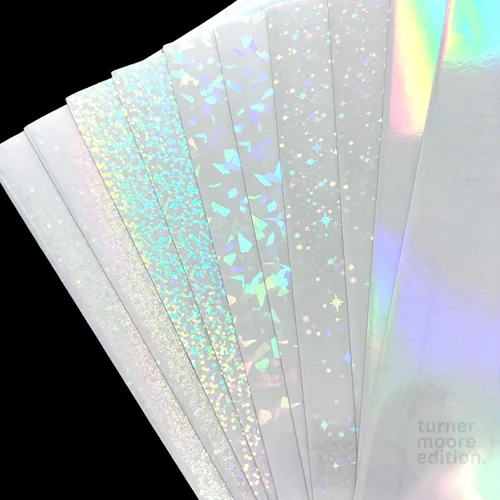 Vista 5 de Laminado holográfico de vidrio agrietado, vinilo adhesivo autoadhesivo de 30,5 x 30,5 cm para Cricut, pegatinas, tarjetas de intercambio, fotos