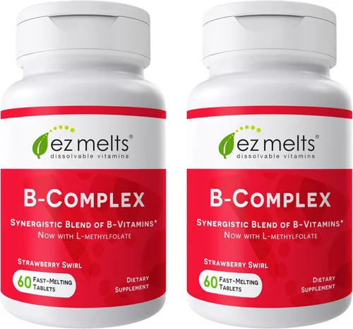 Vista 10 de EZ Melts Complejo B disoluble – Complejo de vitamina B – Proporciona metabolismo energético y apoyo a la salud del corazón – con B12 metilado