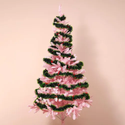 Vista 7 de 3 guirnaldas de oropel de Navidad de 8.2 pies con 24 lazos rojos para interiores y exteriores, día festivo, Mardi Gras, Navidad y otras