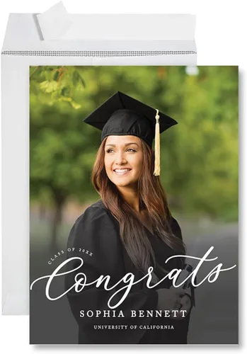 Vista 12 de Andaz Press Tarjeta fotográfica de graduación jumbo personalizada de 8.5 x 11 pulgadas con sobre, tarjeta de felicitación personalizada de clase
