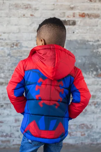 Vista 3 de Marvel Avengers Spider-Man Hulk Black Panther Captain America - Abrigo de invierno con cremallera para niños pequeños a grandes