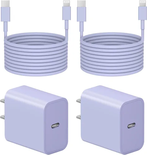 Vista 9 de Cargador extra largo de 10 pies para iPhone 14, 13, 12, carga rápida, paquete de 2 cargadores súper rápidos de 20 W con cable de carga rápida largo