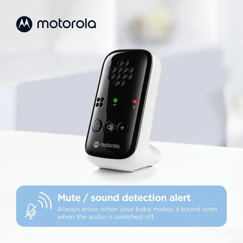 Vista 4 de Motorola Nursery Monitor de bebé, rango de 1000 pies solo audio PIP10, no necesita WiFi, detección de llanto, luz de alerta, unidad portátil