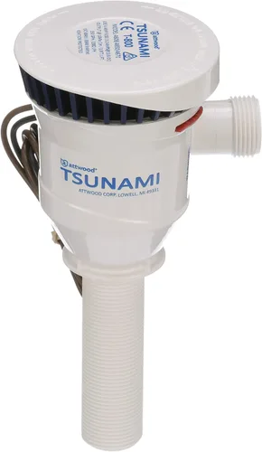 Vista 10 de Attwood 4640-7 Tsunami T500 Bomba aireadora, 500 GPH, 12 voltios, entrada de 3 ½ pulgadas de largo, salida roscada de ¾ pulgadas de diámetro, cable