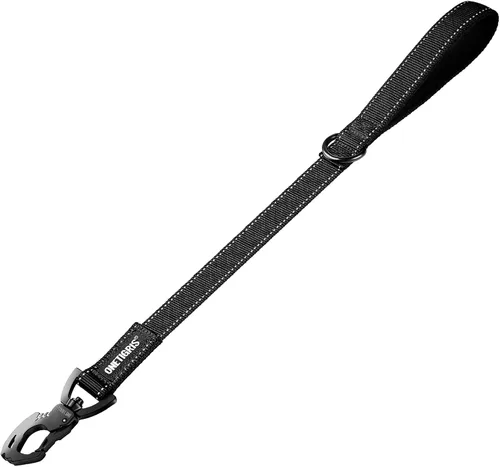 Vista 17 de OneTigris Bolt - Correa corta de tráfico para perros pequeños, medianos y grandes (negro, S)