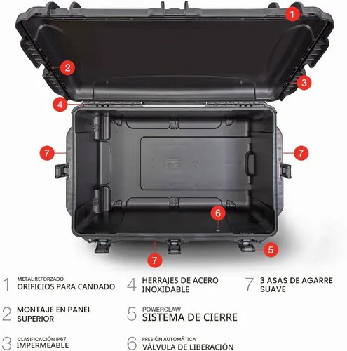 Vista 6 de Nanuk 965 Estuche rígido impermeable con ruedas - Vacío - Negro (965-0001)