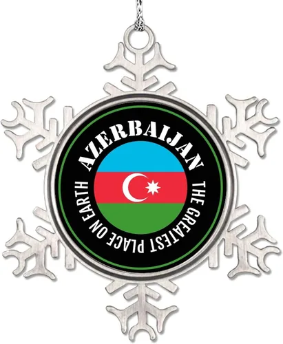 Vista 19 de Adornos de copo de nieve de Albania, adornos para árboles de Navidad, bandera de recuerdo de ciudad, adornos de Navidad personalizados, colgante