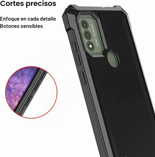 Vista 5 de Ailiber Funda para teléfono Wiko Voix, doble capa, protector de pantalla Esquinas Air-Guard y negro