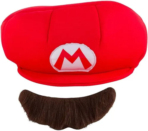Vista 3 de Disguise Nintendo Super Mario Brothers Mario - Gorro infantil y bigote, talla única