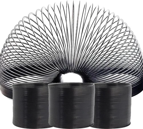Vista 2 de The Dreidel Company Muelle helicoidal de metal negro, rellenos de bolsas de golosinas, recuerdo de fiesta para niños, variedad de 2.4 pulgadas