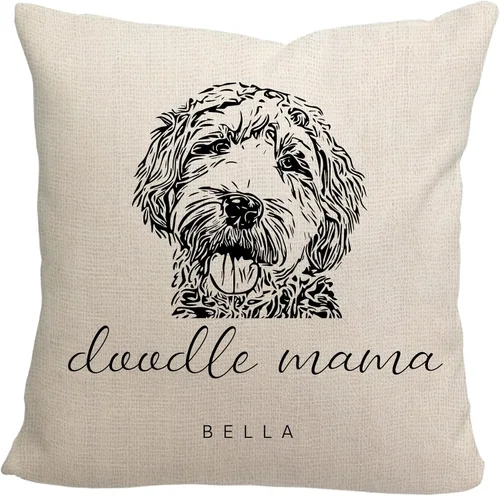 Vista 10 de Pattern Pop - Almohada personalizada con arco y garabatos - Funda de almohada - Almohada decorativa para perro - Funda de almohada cuadrada de 18 x