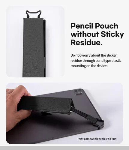 Vista 3 de Goospery [Soporte + soporte] Funda para Apple Pencil de 1ª y 2ª generación con cierre magnético, funda de piel elástica compatible con iPad Pro 12.9