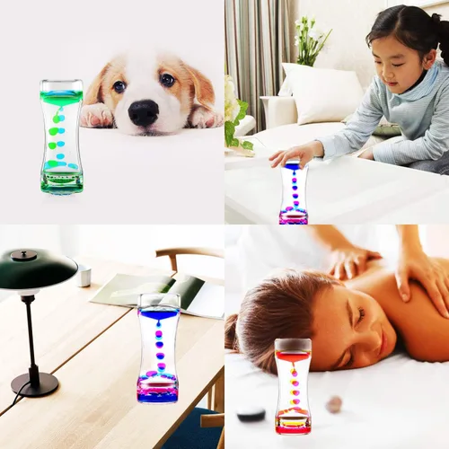 Vista 5 de Liquid Motion Bubbler - Juguetes sensoriales visuales para niños y adultos, juguete de burbujas grandes y relajantes, colorido juguete de arena