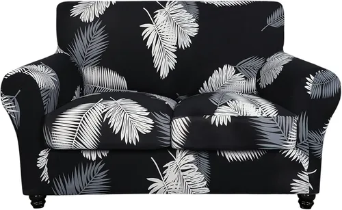 Vista 66 de SearchI Funda elástica para sofá, funda para sillón de 2 piezas con funda de cojín separada para silla, protector de muebles lavable para sala