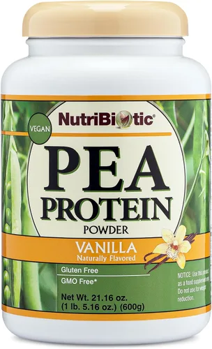 Vista 5 de NutriBiotic Proteína de guisante simple, 21 onzas, proteína vegetal vegana baja en carbohidratos, 100% cultivada y procesada en los Estados Unidos