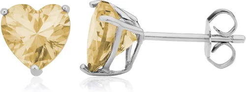 Vista 10 de Kooljewelry Pendientes de plata de ley y circonita cúbica con piedra natal