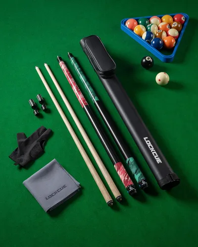 Vista 7 de Juego de taco de billar de 58 pulgadas Estuche de tubo de cuero duro, toalla de microfibra y guante