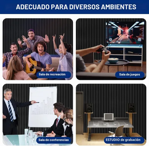 Vista 7 de Paquete de 4 paneles de espuma acústica, cuña insonorizada de 2 x 24 x 48 pulgadas para paredes, paneles absorbentes de sonido, aislamiento acústico