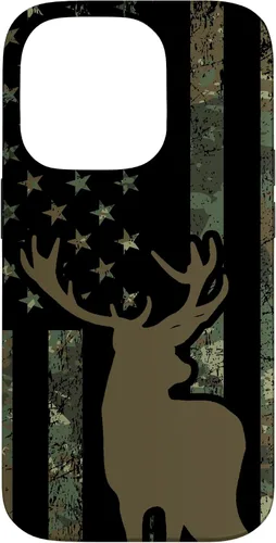 Vista 16 de Funda de camuflaje para iPhone 13 con diseño de alce y caza de bandera americana
