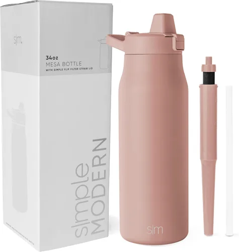 Vista 18 de Botella de agua filtrada Simple Modern Botellas de agua de viaje con filtro de carbono de acero inoxidable aislada Reutilizable para agua