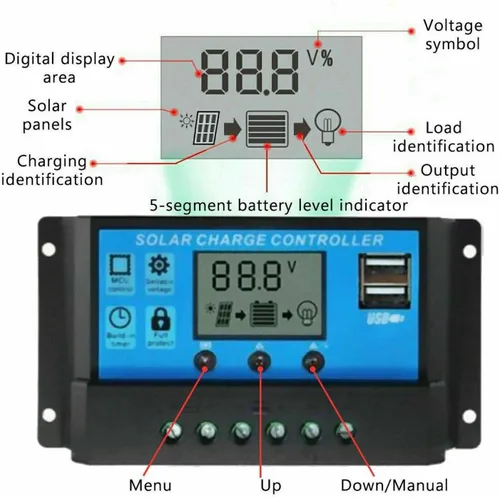 Vista 4 de Kit de sistema solar de 4000 W con inversor fuera de la red, controlador de carga de 30 A y panel de 18 W, 12 V - 220 V/110 V carga/descarga Negro