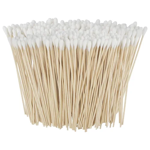 Vista 11 de Hisopos de algodón de 6 pulgadas de largo, 200 unidades, hisopos de algodón con palos de madera, hisopos largos para limpieza de armas, limpieza