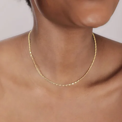 Vista 3 de CAROVO Gargantilla para mujer, delicado collar chapado en oro de 14 quilates, con lentejuelas y puntos brillantes, caja de clip satélite, collares
