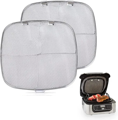 Vista 10 de Escudo de salpicaduras de acero inoxidable para parrilla interior Ninja Foodi AG301 Accesorios de pantalla de salpicaduras de malla fina