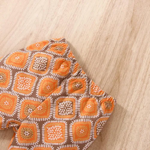 Vista 7 de Conjunto de ropa de verano para bebés y niñas, sin mangas, con parte inferior acampanada, con parte inferior acampanada