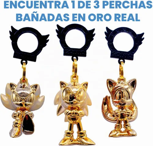 Vista 3 de Just Toys LLC Ganchos para mochila Sonic The Hedgehog, Multi, 4 pulg.