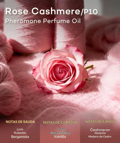 Vista 2 de purefittech Aceite de perfume de feromonas para mujer, fragancia enrollable de cachemira rosa de larga duración, perfume de aceite esencial puro