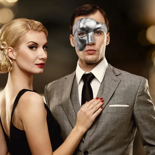Vista 9 de KEFAN Máscara para hombre de mascarada, máscara de media cara del fantasma de la ópera