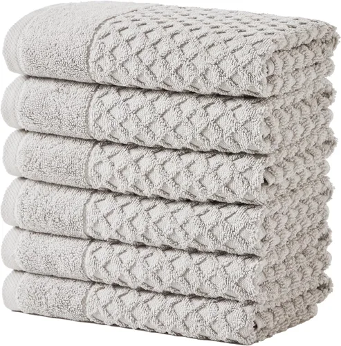 Vista 14 de Great Bay Home - Toallas de mano 100% algodón blanco, 6 toallas de baño suaves para manos, altamente absorbentes y de secado rápido, colección 01