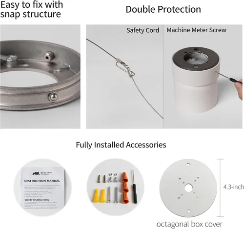 Vista 5 de Aisilan Luz LED de Techo Blanca para Interiores 9W Luminaria Montada en Superficie con Foco Giratorio de 360°, Regulable Blanco Cálido 3000K CRI 97+