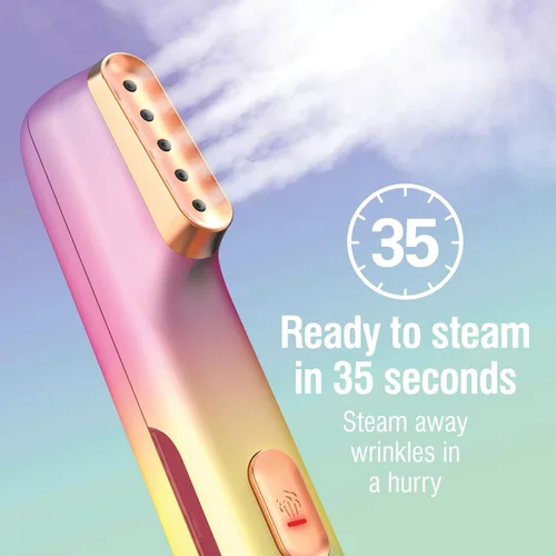 Vista 4 de CHI VIBES - Vaporizador de mano para ropa, tela y cortinas, 5 minutos de vapor continuo, removedor de arrugas portátil para el hogar y viajes