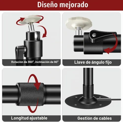 Vista 6 de 2-Be-Best Soporte para Proyector Mejorado, Soporte de Techo Extensible para Proyector, Soporte de Pared para Proyectores con Longitud Extensible
