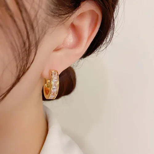 Vista 5 de 14K Gold Plated Pearl Drop Dangle Earrings Huggie Small Hoop Hypoallergenic Earrings for Women