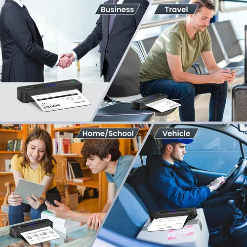 Vista 8 de Phomemo Impresoras Portátiles Inalámbricas para Viajes, M832 Impresora Térmica Bluetooth Sin Tinta Compatible con 8.5'' x 11'' Carta de EE.UU.