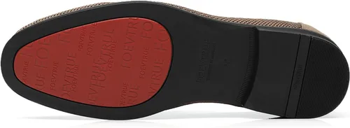 Vista 5 de FOEVTRUE Mocasines de vestir sin cordones para hombre, esmoquin de conducción