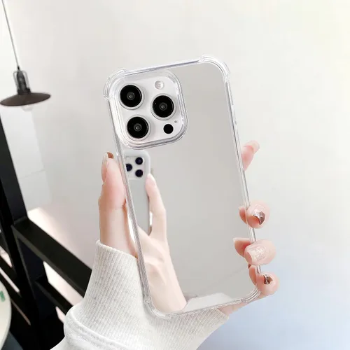 Vista 12 de Funda compatible con iPhone 11 con espejo con parachoques a prueba de golpes, parte trasera dura, delgada, cubierta protectora delgada para niñas