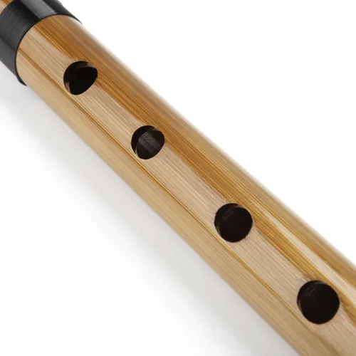 Vista 4 de Flauta de bambú japonesa con líneas negras 7/8 Hon hecho a mano Instrumento musical de bambú (7 Hon)