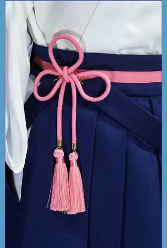 Vista 4 de Kamisato Ayaka Cosplay Kimono Genshin Impact - Vestido de disfraz