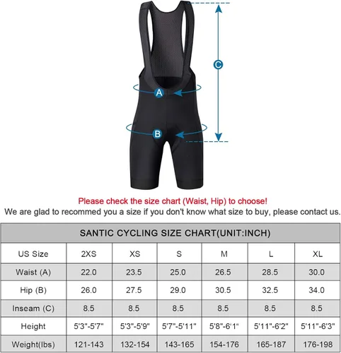 Vista 2 de Santic Bib Shorts Bib Pants Cycle Pants Cycling Pants Men's Summer Bicycle 3D Sponge Padded Quick Dry