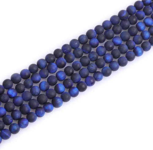 Vista 26 de Cuentas espaciadoras redondas de ágata negra esmerilada mate mate de 0.157 in para fabricación de joyas de 15 pulgadas