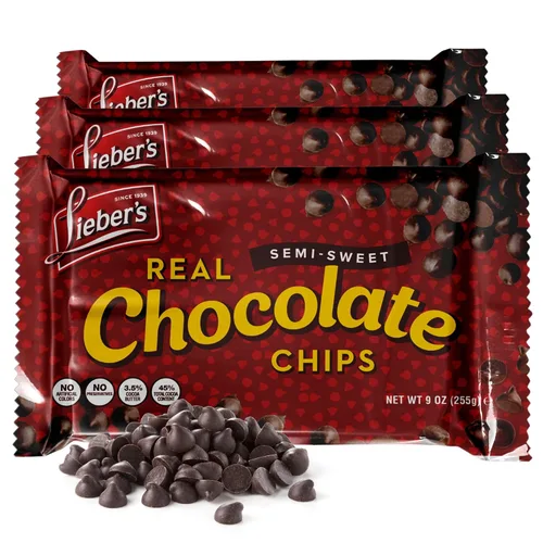Vista 7 de Lieber's Chips con sabor a chocolate - Bolsa de 9 oz - Chips de chocolate sin gluten, veganos, sin lácteos - Perfectos para hornear, botanas