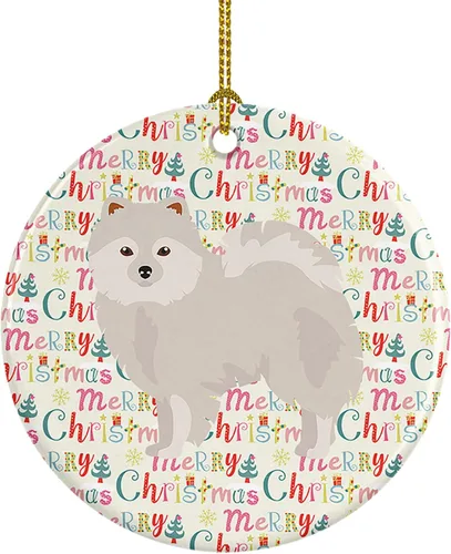 Vista 23 de Caroline's Treasures Abyssinian Sand Terrier - Adorno de cerámica para colgar en el árbol de Navidad, para el hogar, Navidad, fiestas, regalo, 3