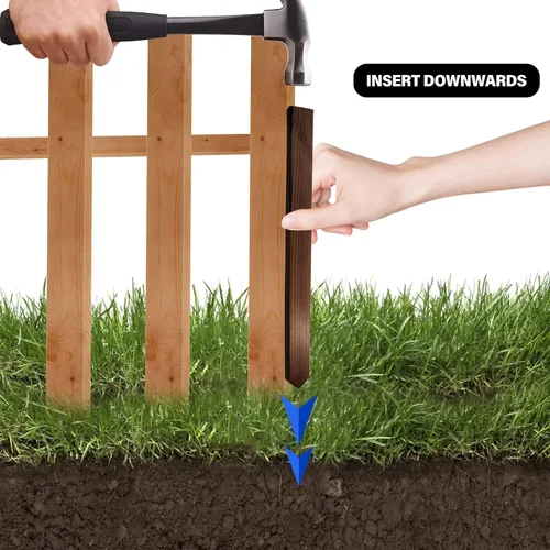 Vista 3 de Paquete de 4 estacas de reparación de postes de madera conservadora para postes de anclaje de poste de tierra rápido y fácil de instalar, altamente
